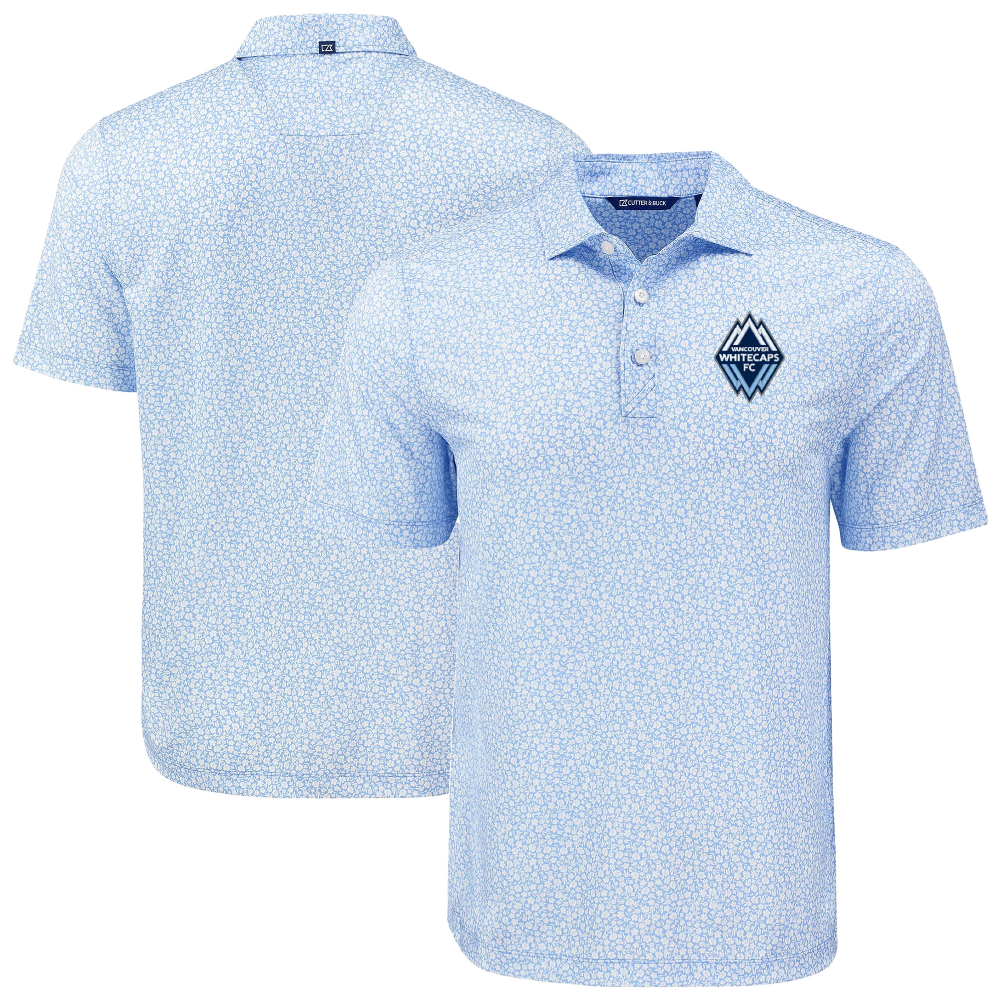 Men’s Cutter & Buck Powder Blue Vancouver Whitecaps FC Pike Eco Flora Print Recycled Polo Men’s Cutter & Buck Powder Blue Vancouver Whitecaps FC Pike Eco Flora Print Recycled Polo