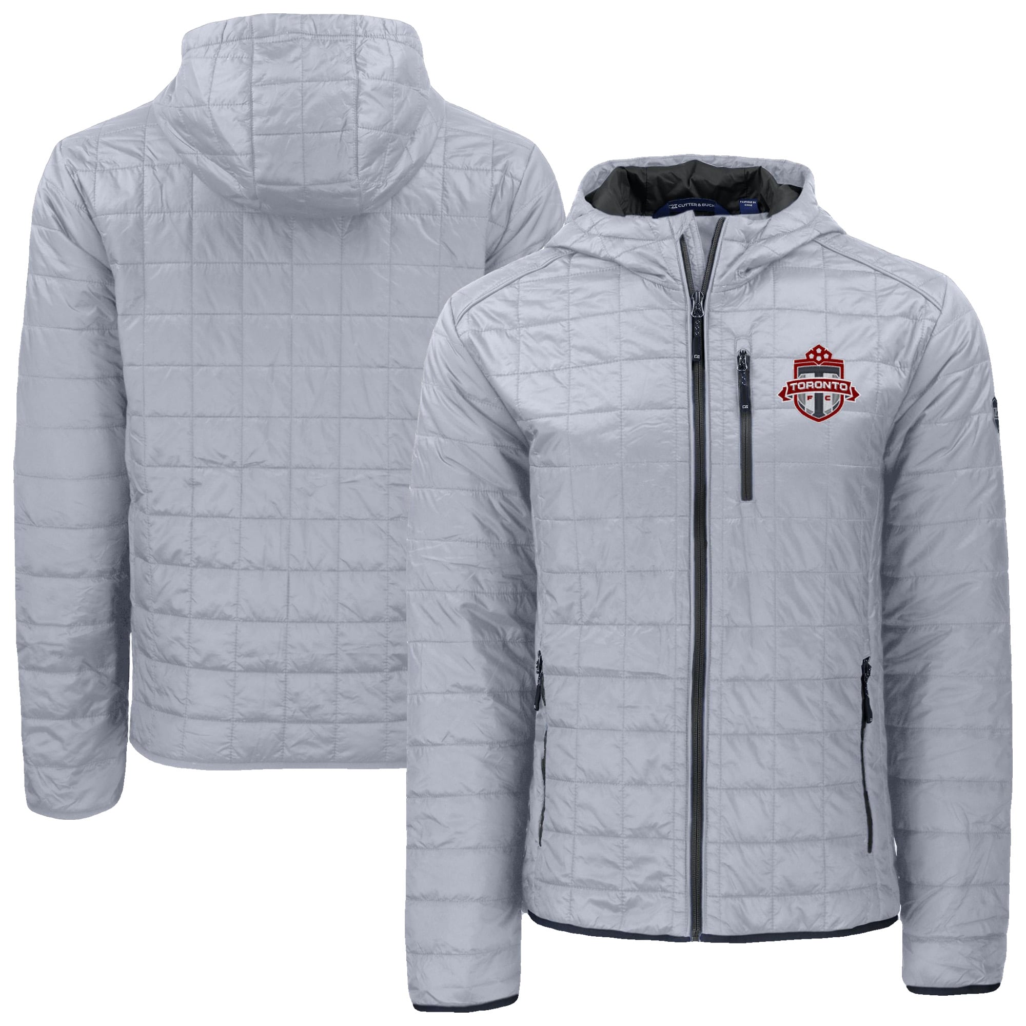 Men's Cutter & Buck Gray Toronto FC Rainier Primaloft Eco Full-Zip Hooded Jacket