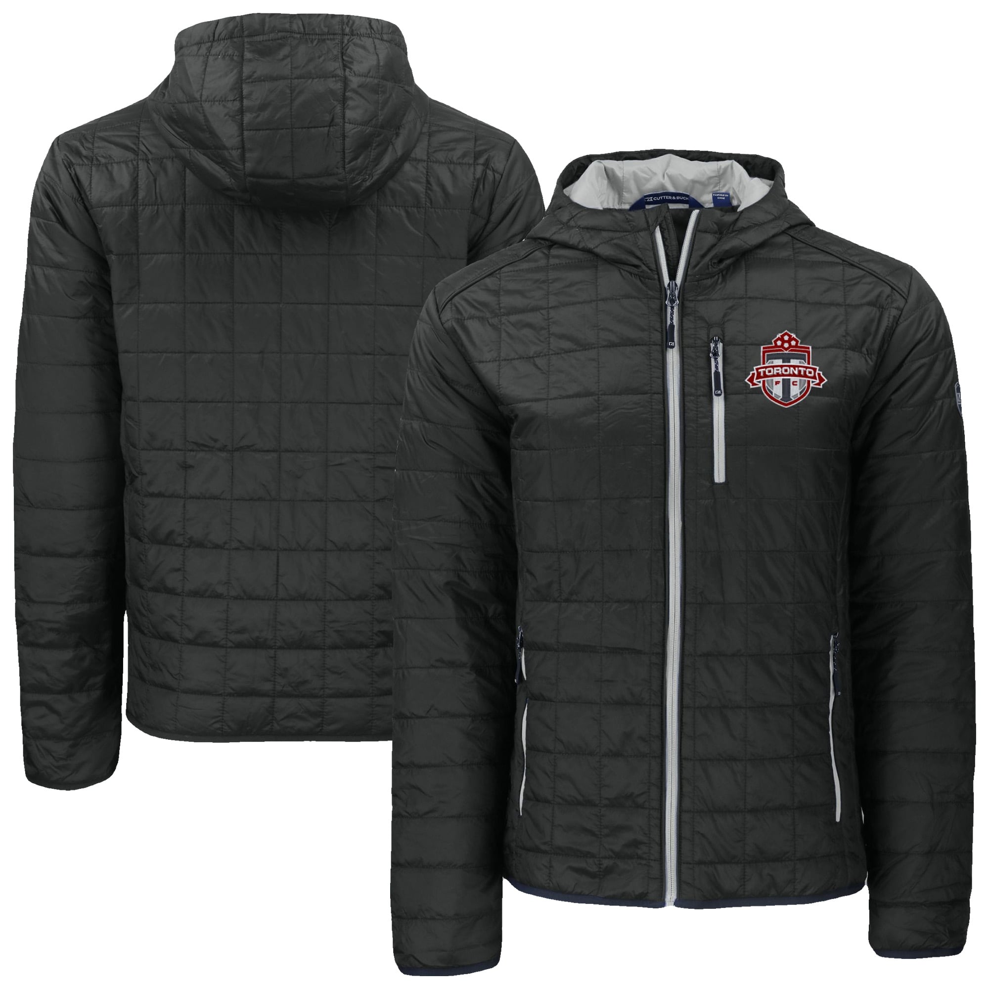 Men's Cutter & Buck Black Toronto FC Rainier Primaloft Eco Full-Zip Hooded Jacket