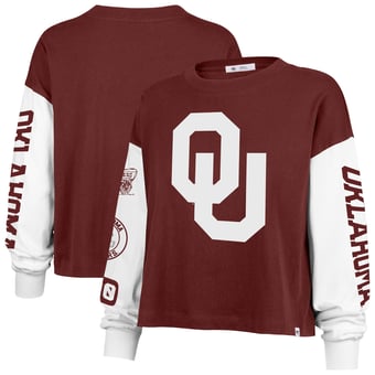 Women's '47 Crimson Oklahoma Sooners Sydney Long Sleeve T-Shirt