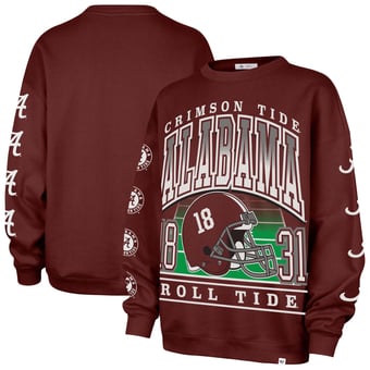 Women's '47 Crimson Alabama Crimson Tide Go Big Oversized Pullover Sweatshirt