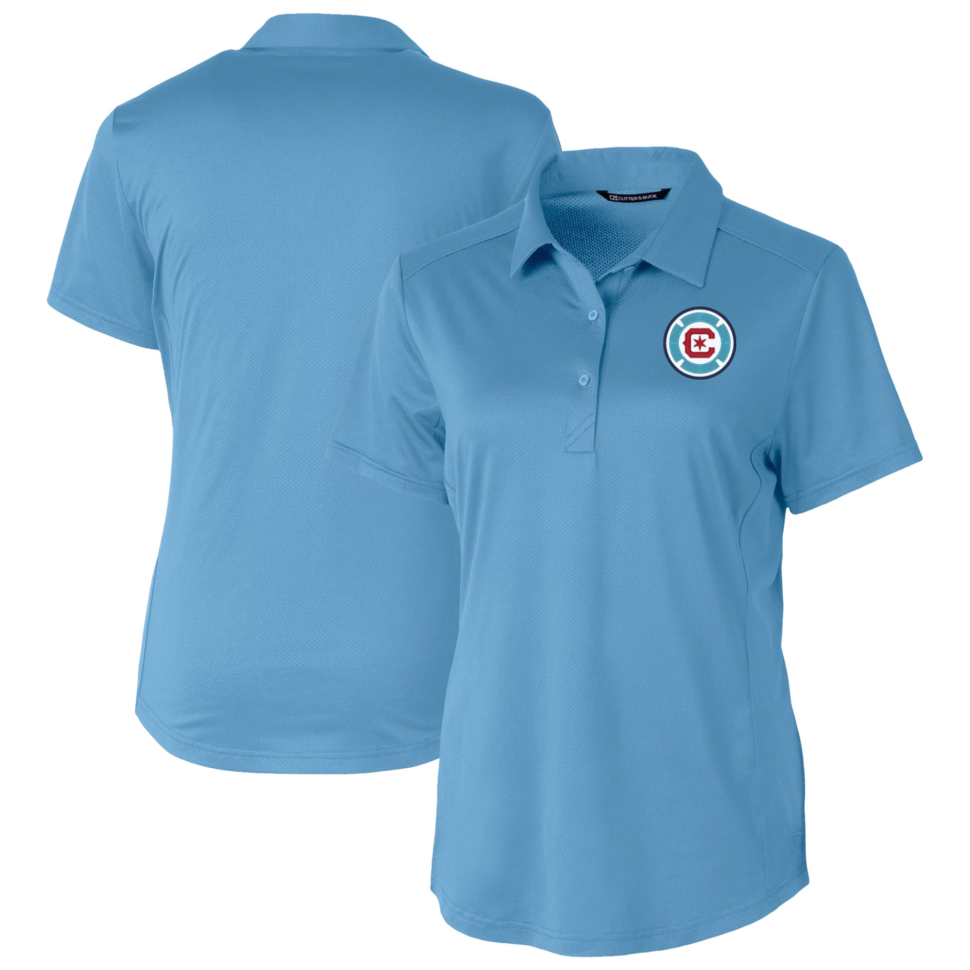Women's Cutter & Buck Powder Blue Chicago Fire Prospect Eco Textured Stretch Recycled Polo