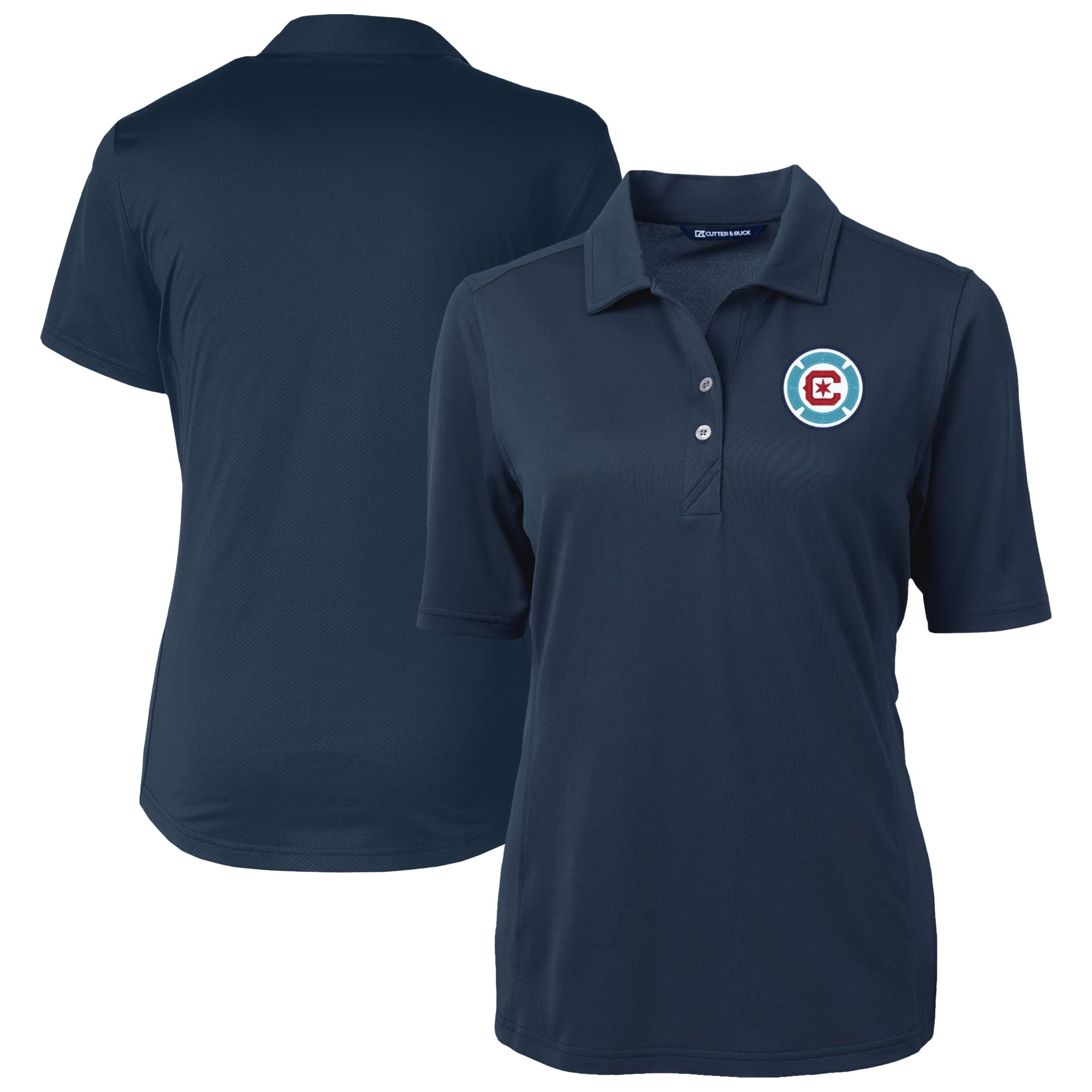 Women's Cutter & Buck Navy Chicago Fire Virtue Eco Pique Recycled Polo