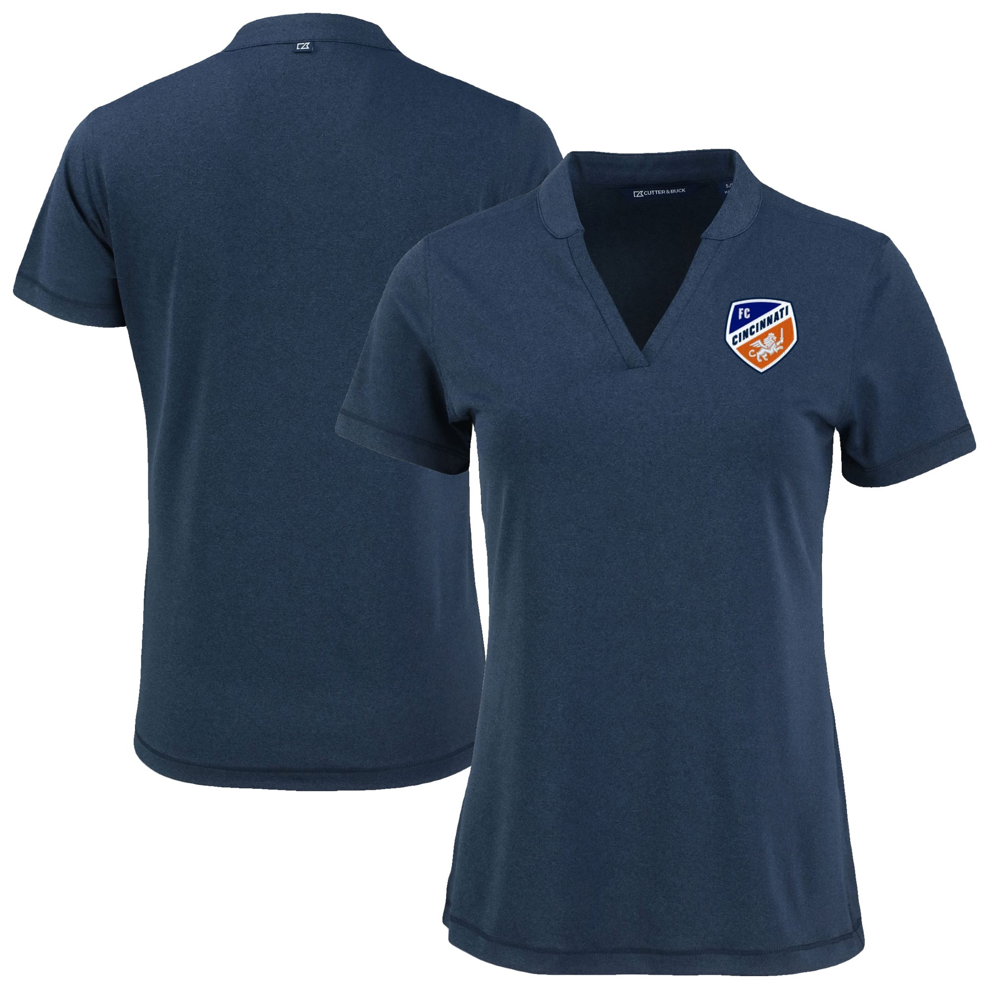 Women's Cutter & Buck Heather Navy FC Cincinnati Forge Heather Stretch Blade Top