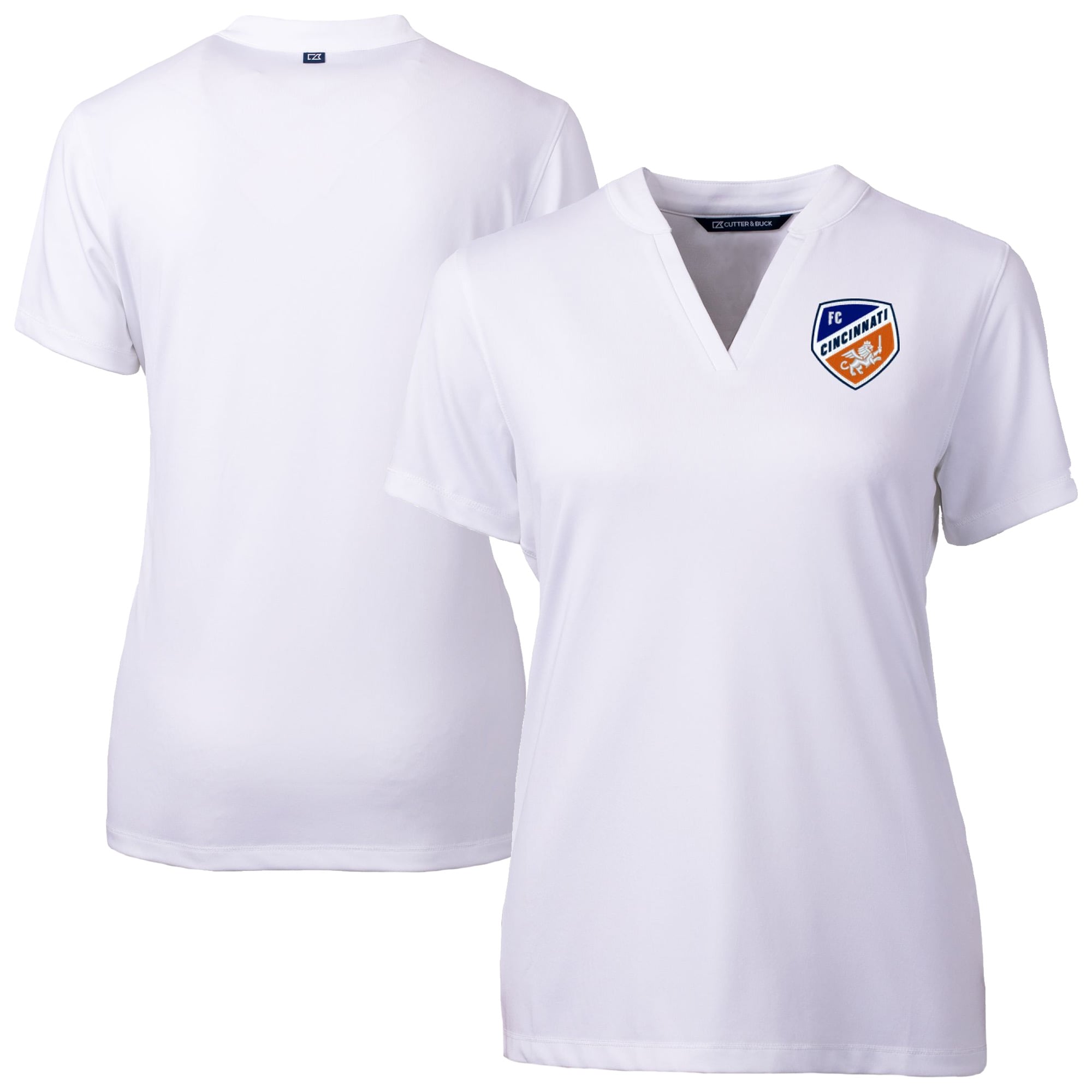 Women's Cutter & Buck White FC Cincinnati Forge Heather Stretch Blade Top