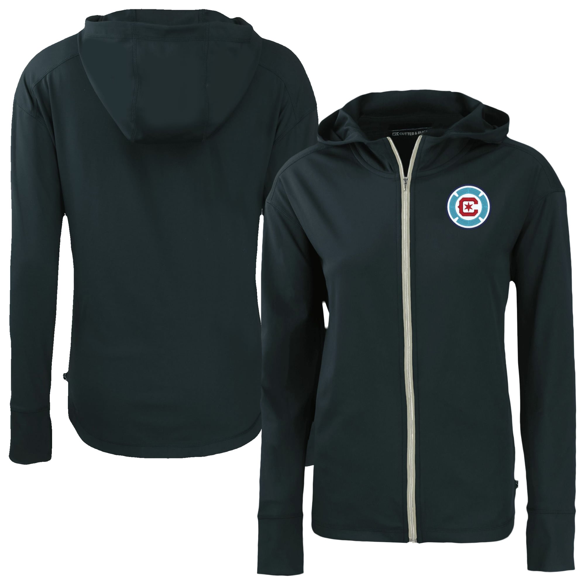 Women's Cutter & Buck Navy Chicago Fire Daybreak Eco Recycled Full-Zip Hoodie