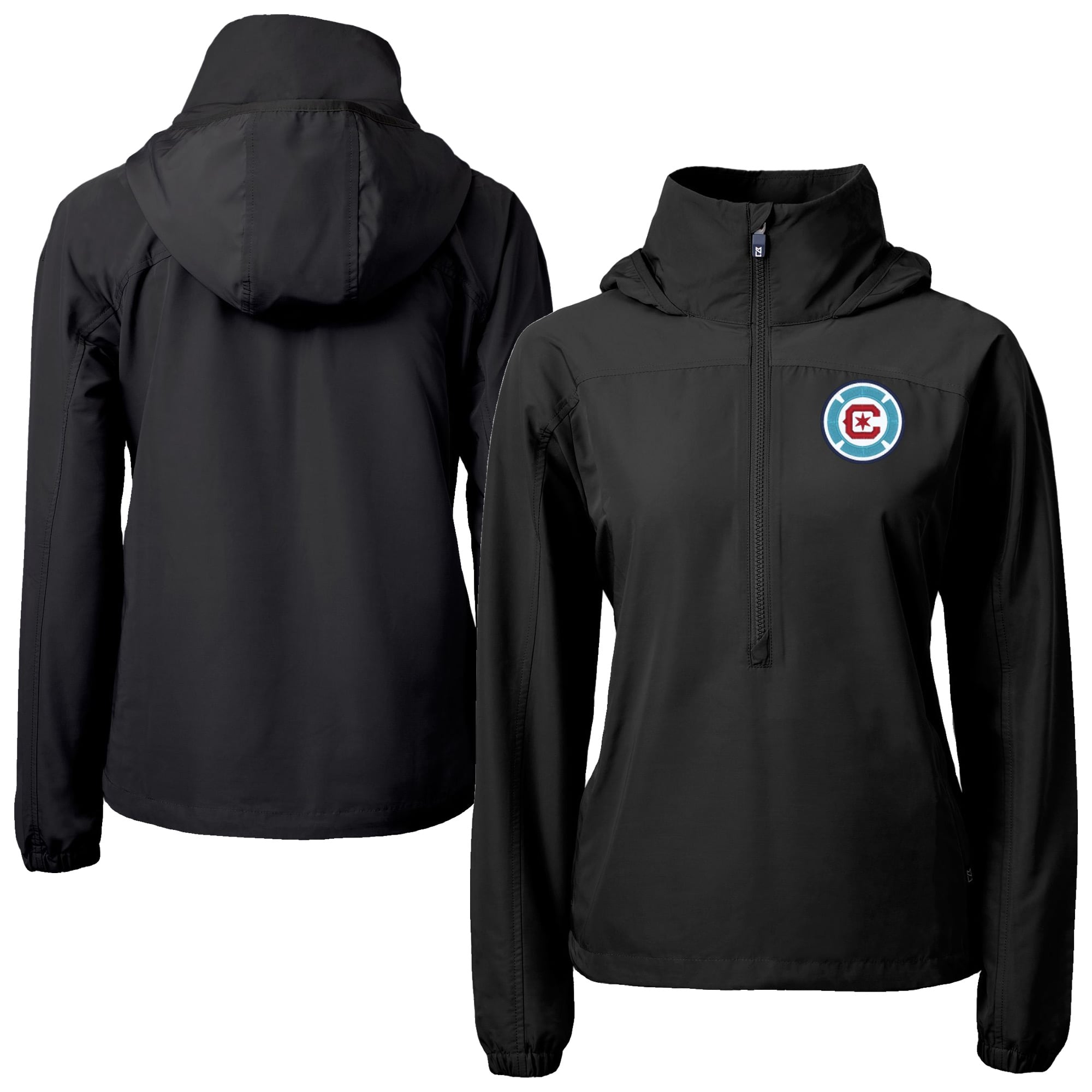 Women's Cutter & Buck Black Chicago Fire Charter Eco Recycled Full-Zip Anorak Jacket