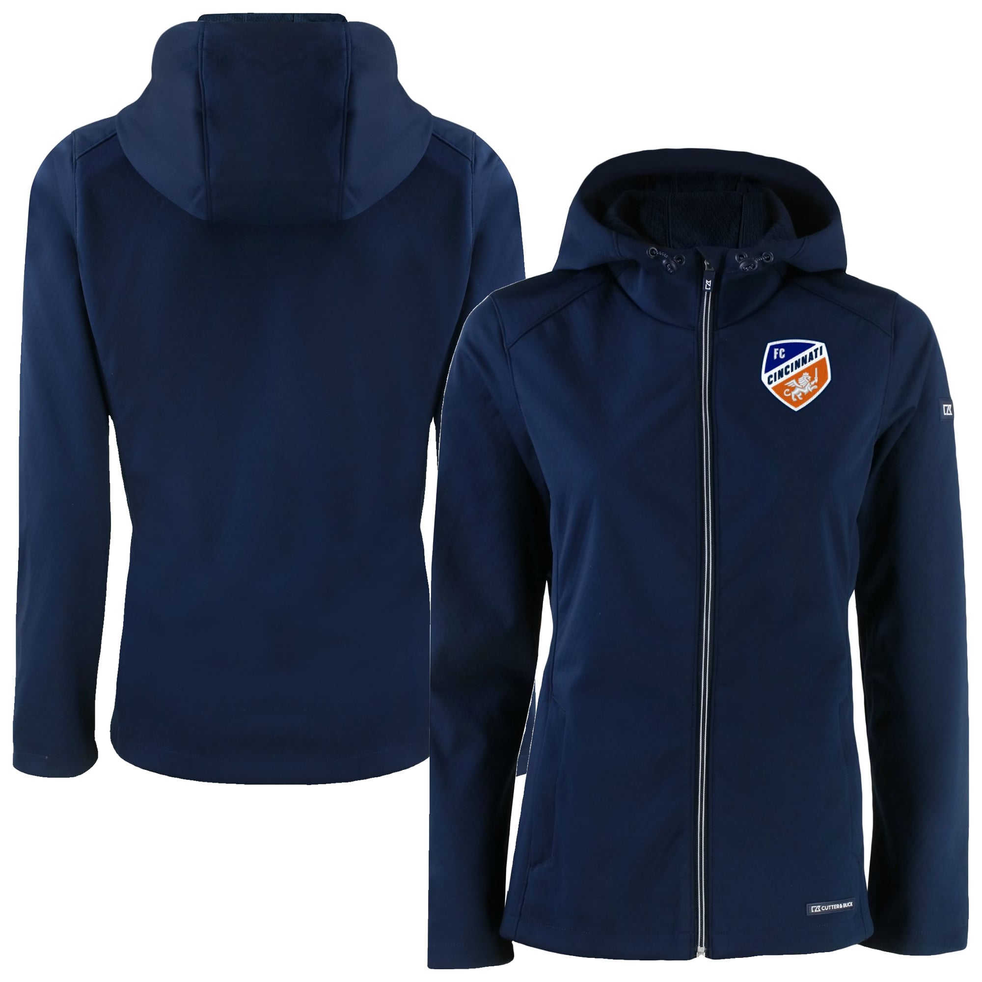 Women's Cutter & Buck Navy FC Cincinnati Evoke Eco Softshell Recycled Full-Zip Jacket