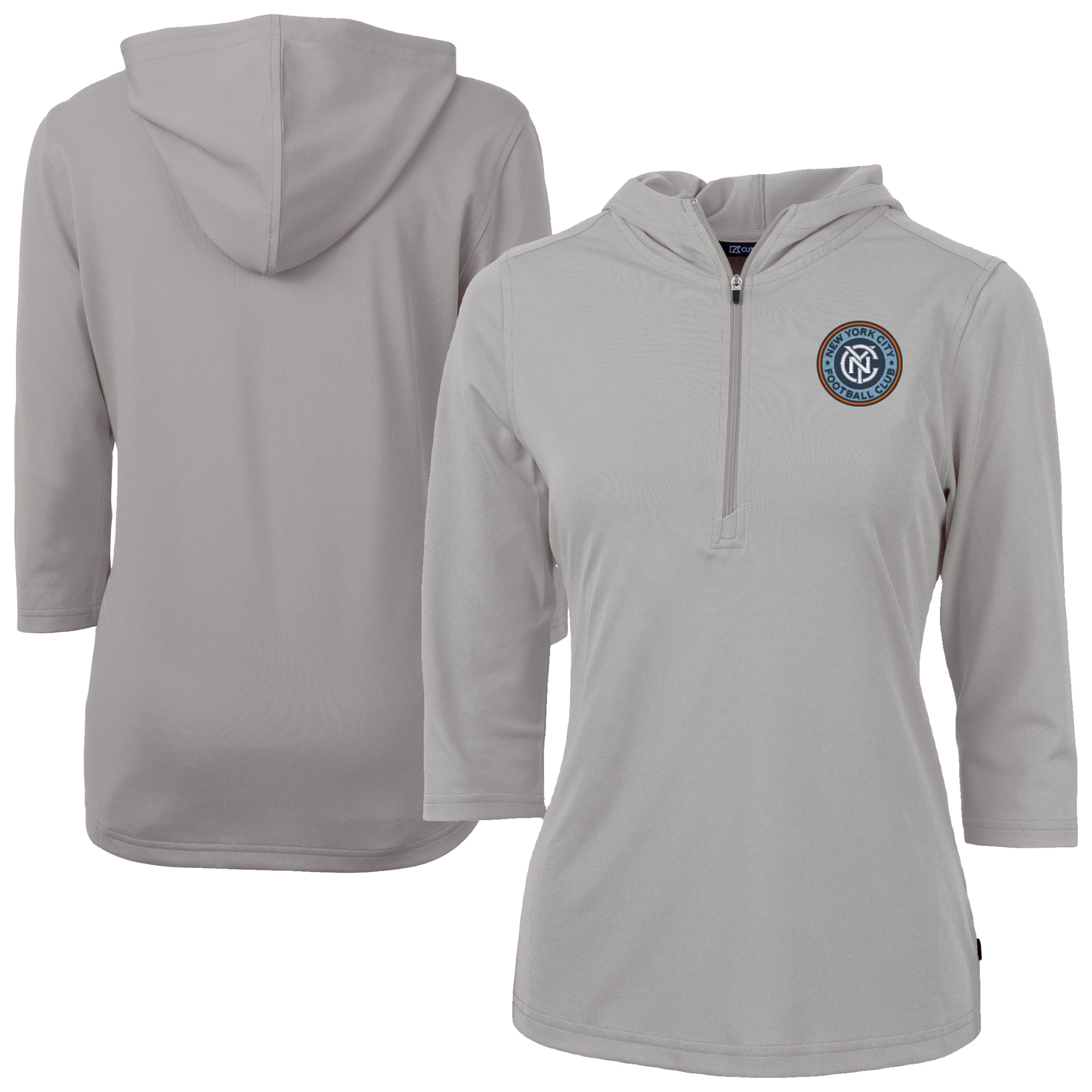 Women’s Cutter & Buck Gray New York City FC Virtue Eco Pique Recycled Half-Zip Pullover Hoodie Women’s Cutter & Buck Gray New York City FC Virtue Eco Pique Recycled Half-Zip Pullover Hoodie