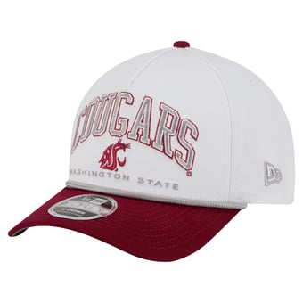 Men's New Era White/Crimson Washington State Cougars Arch Two-Tone Rope 9FORTY A-Frame M-Crown Adjustable Hat