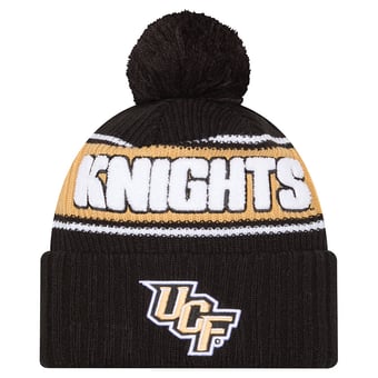 Men's New Era Black UCF Knights Bold Cuffed Knit Hat with Pom