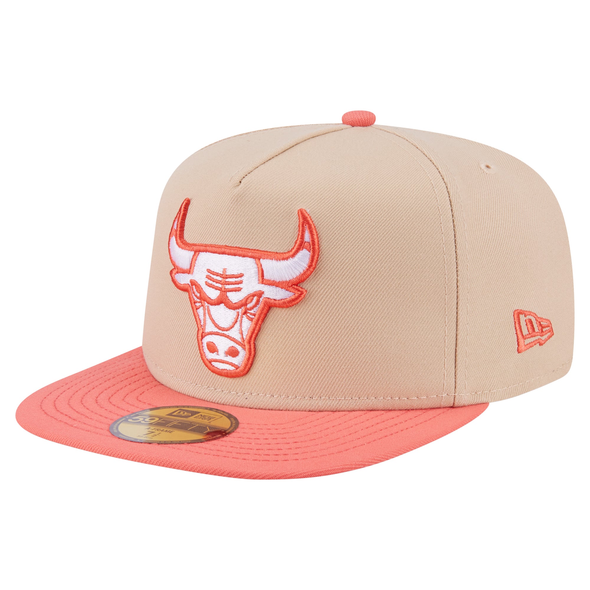 Men's New Era  Tan Chicago Bulls 59FIFTY Two-Tone Color Pack Fitted Hat