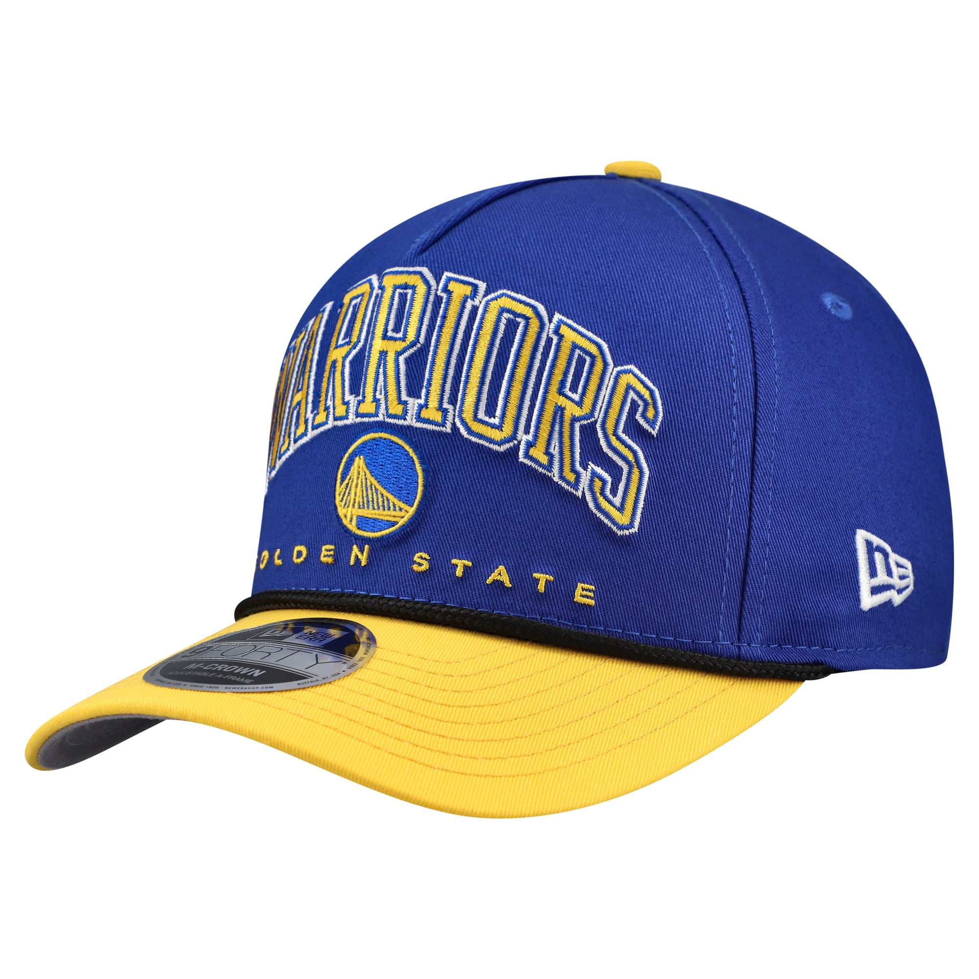 Men's New Era  Royal Golden State Warriors Bold Arch COOLERA 9FORTY A-Frame M-Crown Adjustable Hat