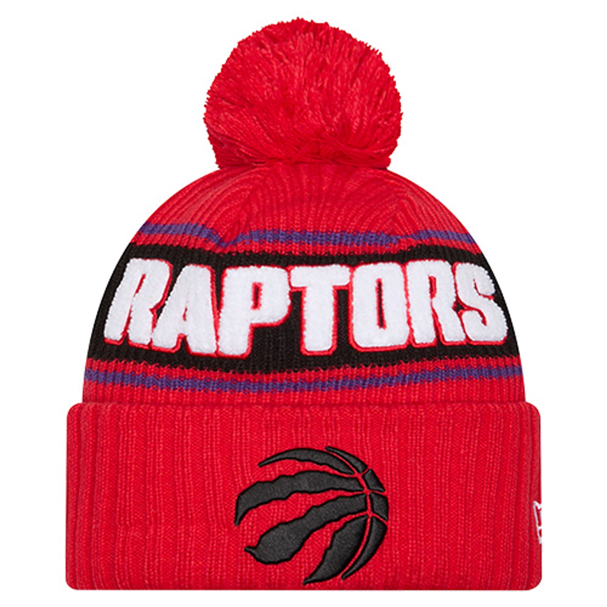 Men's New Era  Red Toronto Raptors Bold Cuffed Knit Hat with Pom