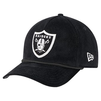 Men's New Era Black Las Vegas Raiders Cord Corduroy 9FORTY A-Frame Adjustable Hat