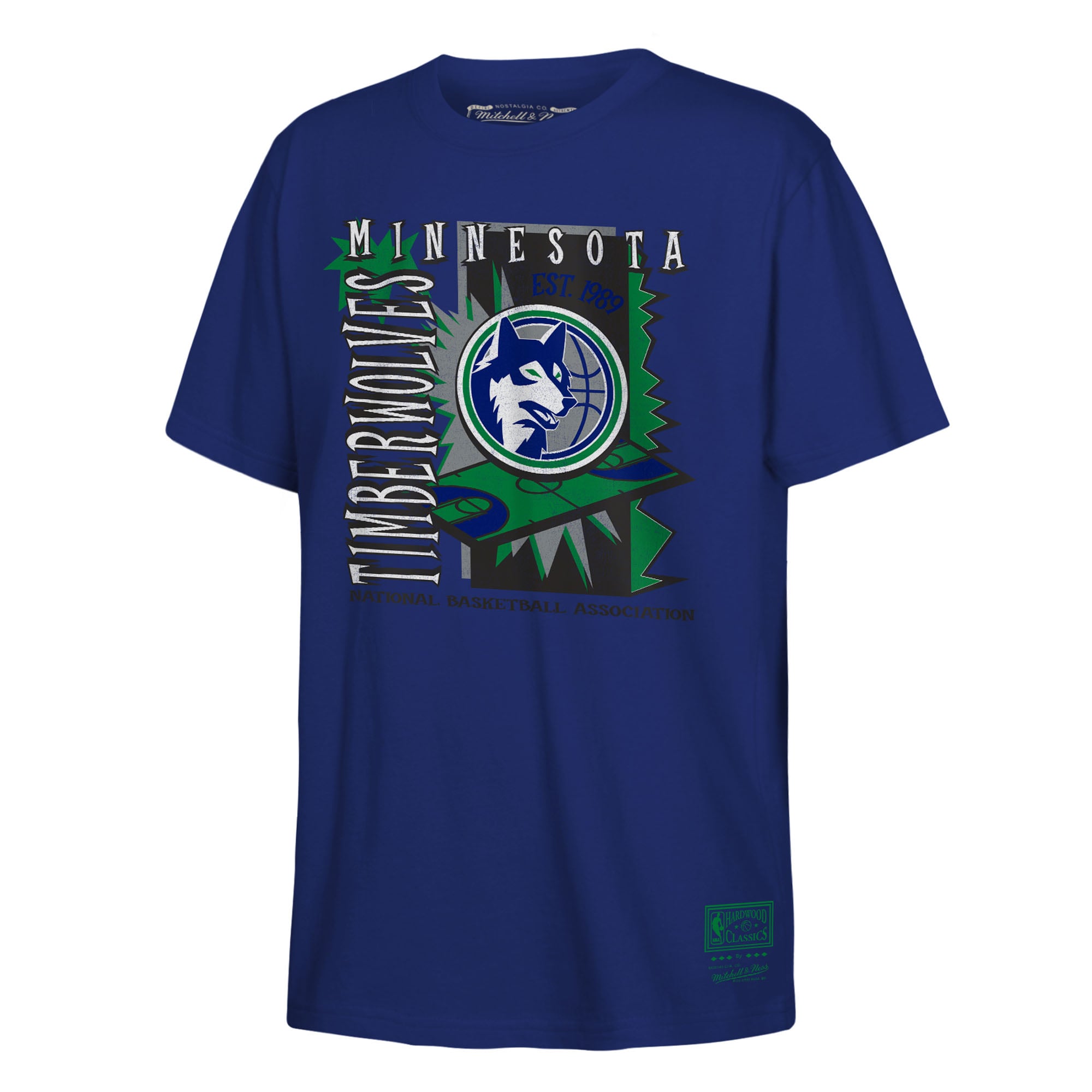 Youth Mitchell & Ness Navy Minnesota Timberwolves Retro '90s Poster T-Shirt