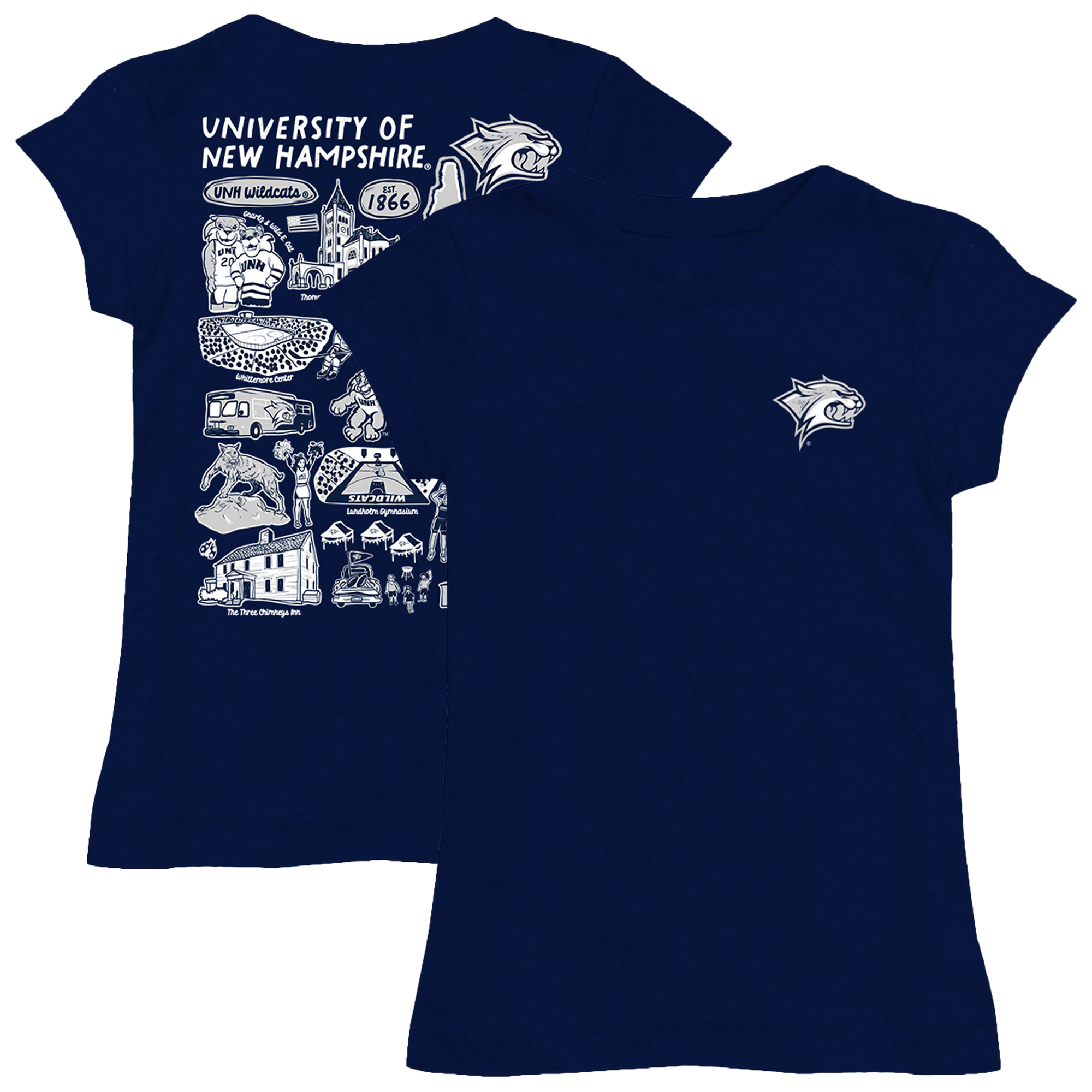 Youth Vive La Fete Navy New Hampshire Wildcats Impressions Artwork Fitted T-Shirt Youth Vive La Fete Navy New Hampshire Wildcats Impressions Artwork Fitted T-Shirt