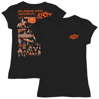 Youth Vive La Fete  Black Oklahoma State Cowboys Impressions Artwork Fitted T-Shirt