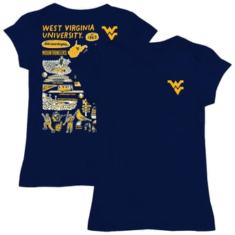 Youth Vive La Fete  Navy West Virginia Mountaineers Impressions Artwork Fitted T-Shirt