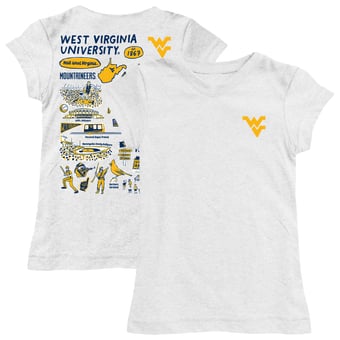 Youth Vive La Fete  White West Virginia Mountaineers Impressions Artwork Fitted T-Shirt