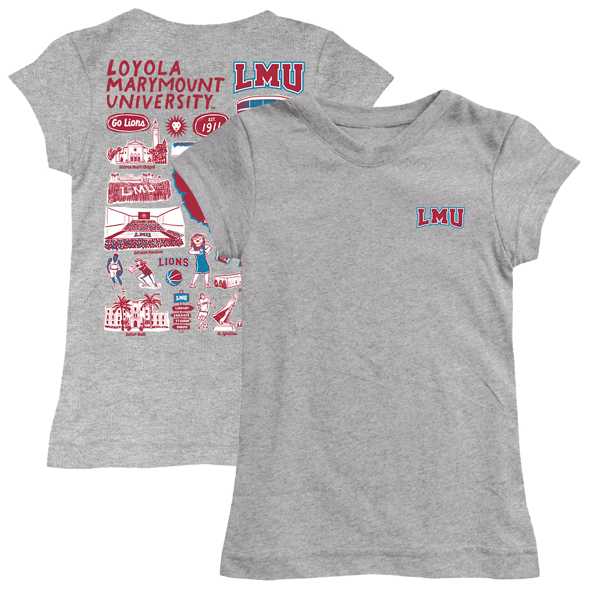 Girls Toddler Vive La Fete Heather Gray Loyola Marymount Lions Impressions Artwork T-Shirt Girls Toddler Vive La Fete Heather Gray Loyola Marymount Lions Impressions Artwork T-Shirt