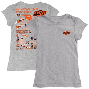 Girls Toddler Vive La Fete  Heather Gray Oklahoma State Cowboys Impressions Artwork T-Shirt