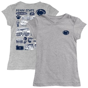 Girls Toddler Vive La Fete  Heather Gray Penn State Nittany Lions Impressions Artwork T-Shirt