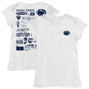 Girls Toddler Vive La Fete  White Penn State Nittany Lions Impressions Artwork T-Shirt