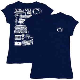 Girls Toddler Vive La Fete  Navy Penn State Nittany Lions Impressions Artwork T-Shirt