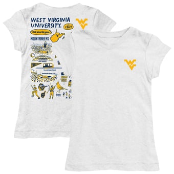 Girls Toddler Vive La Fete  White West Virginia Mountaineers Impressions Artwork T-Shirt