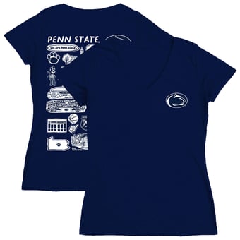 Women's Vive La Fete  Navy Penn State Nittany Lions Impressions Artwork V-Neck T-Shirt