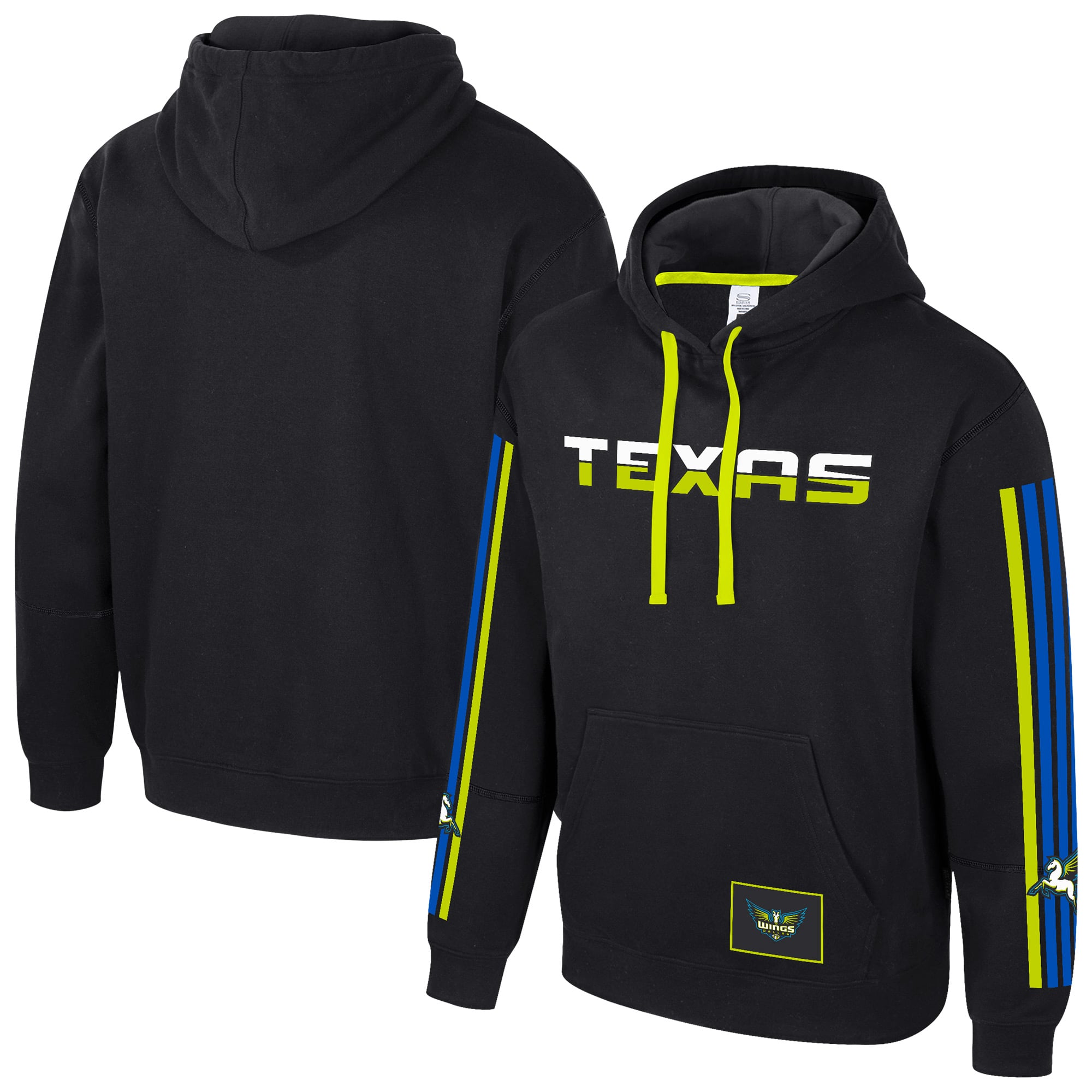 Unisex Stadium Essentials  Black Dallas Wings City Star Rebel Edition Pullover Hoodie