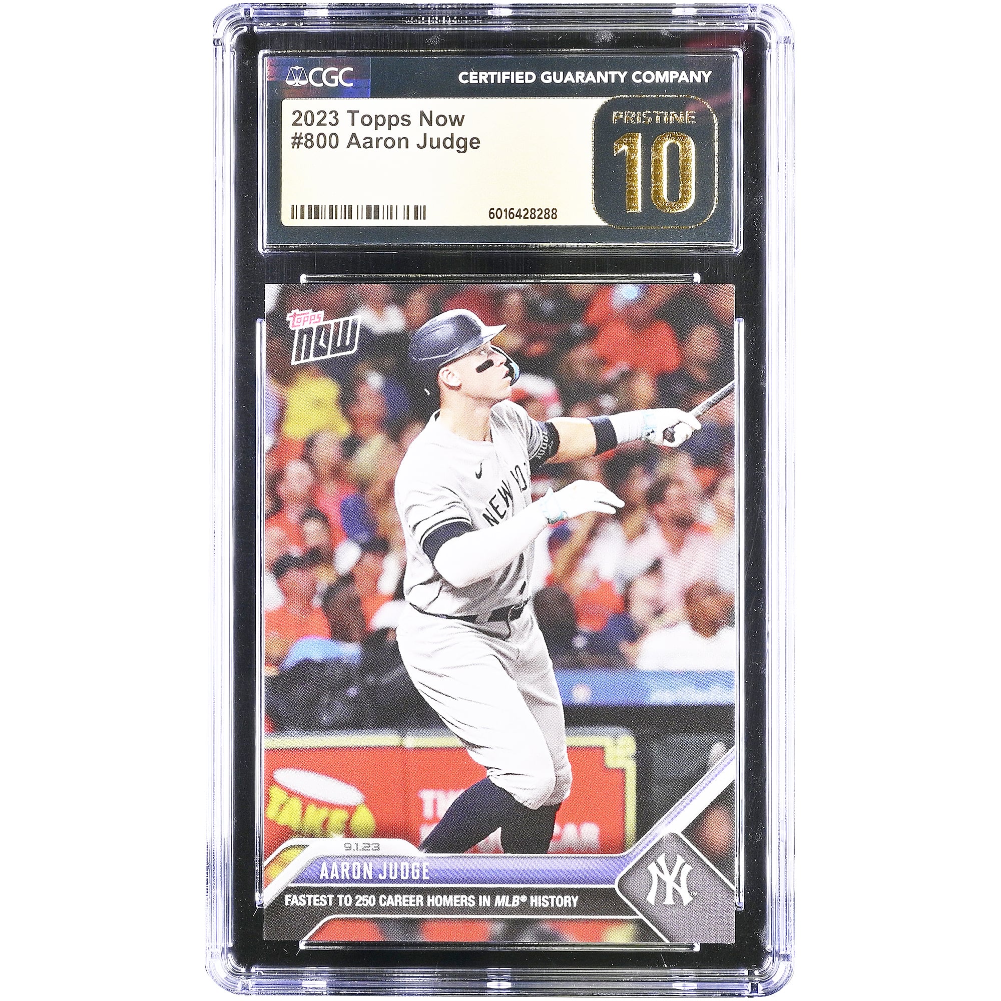 Aaron Judge New York Yankees 2023 Topps Now Fastest To 250 Career Homers In MLB History #800 CGC Authenticated Pristine 10 Card. rookie card picture