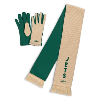 Women's WEAR by Erin Andrews New York Jets Tonal Microcheck Scarf & Glove Set