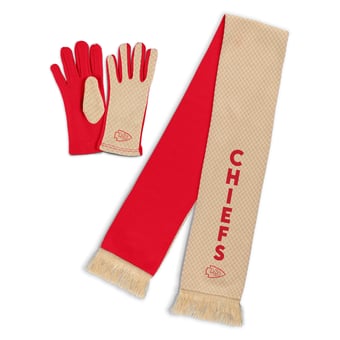 Women's WEAR by Erin Andrews Kansas City Chiefs Tonal Microcheck Scarf & Glove Set