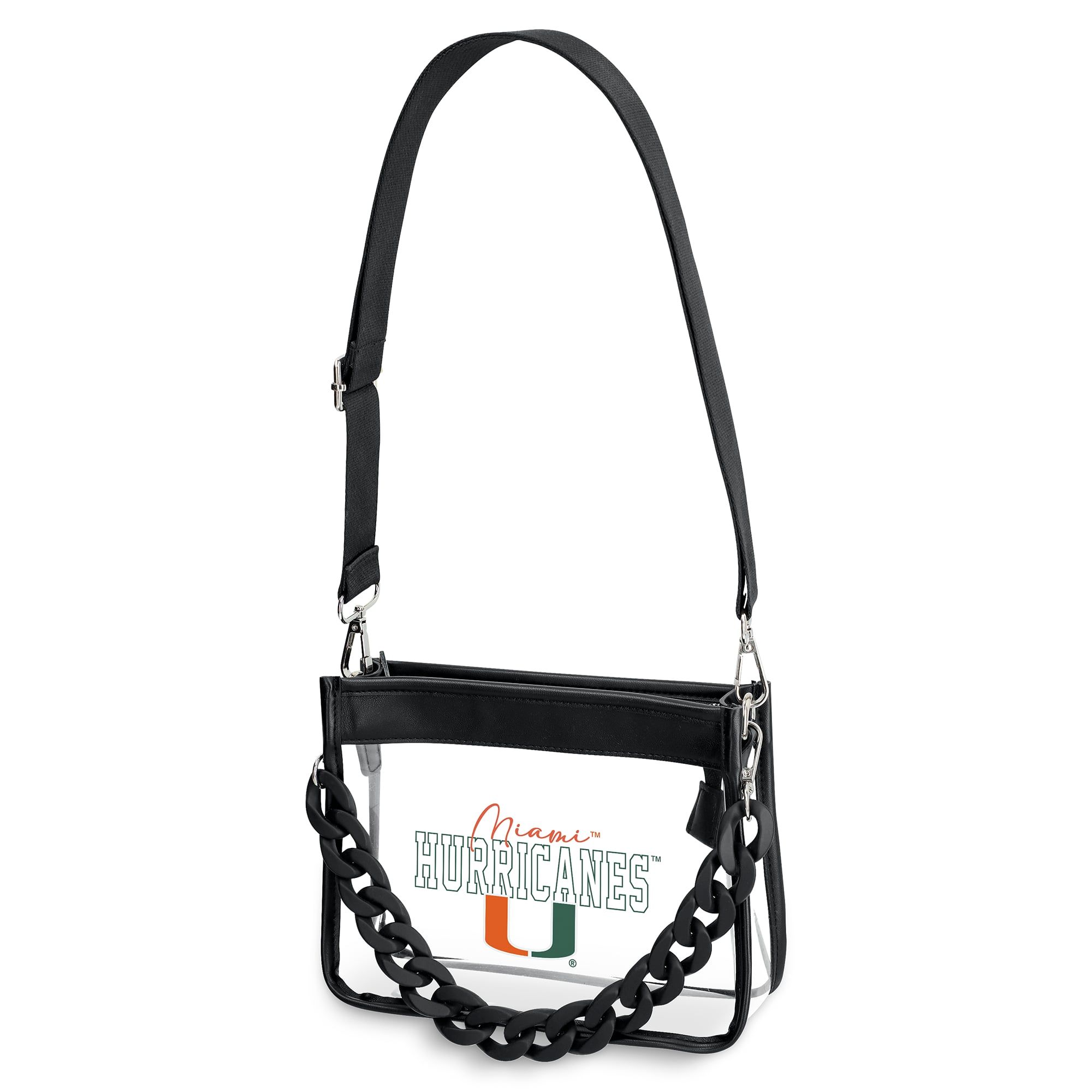 WEAR by Erin Andrews  Miami Hurricanes Plastic Chain Mini Crossbody Bag