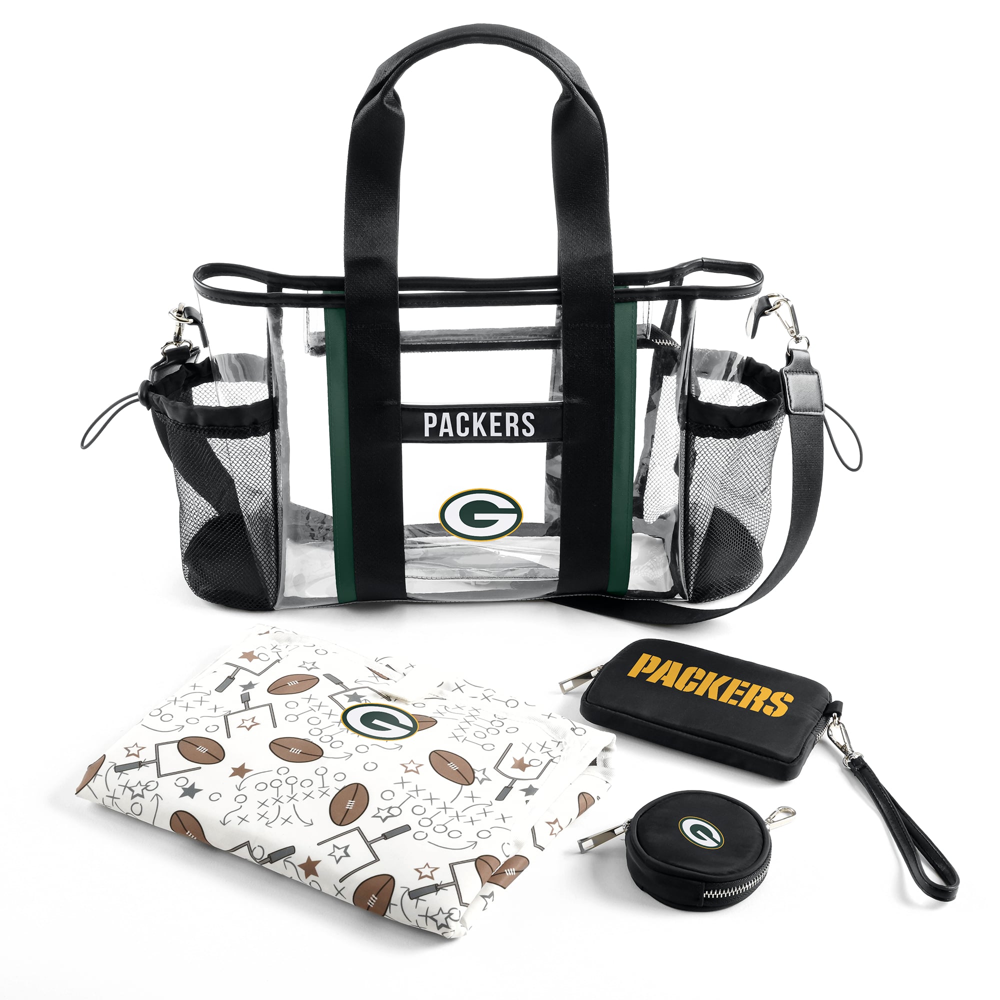 WEAR by Erin Andrews Green Bay Packers Clear Stadium Baby Bag
