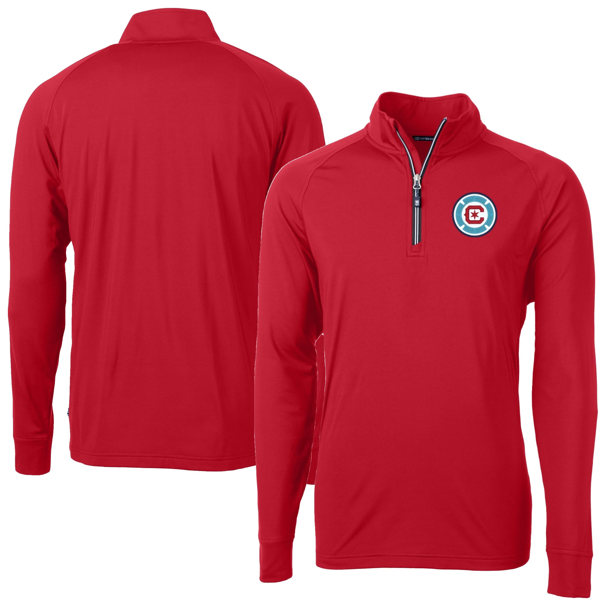 Men's Cutter & Buck Red Chicago Fire Big & Tall Adapt Eco Knit Stretch Recycled Quarter-Zip Pullover