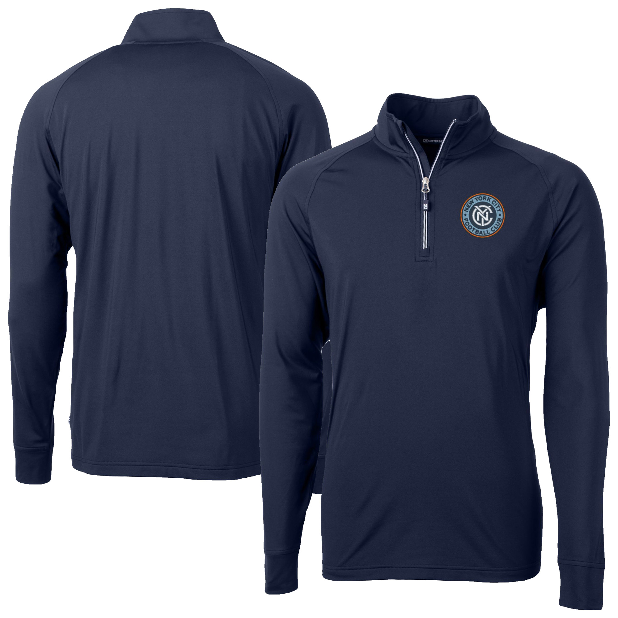 Men’s Cutter & Buck Navy New York City FC Big & Tall Adapt Eco Knit Stretch Recycled Quarter-Zip Pullover Men’s Cutter & Buck Navy New York City FC Big & Tall Adapt Eco Knit Stretch Recycled Quarter-Zip Pullover
