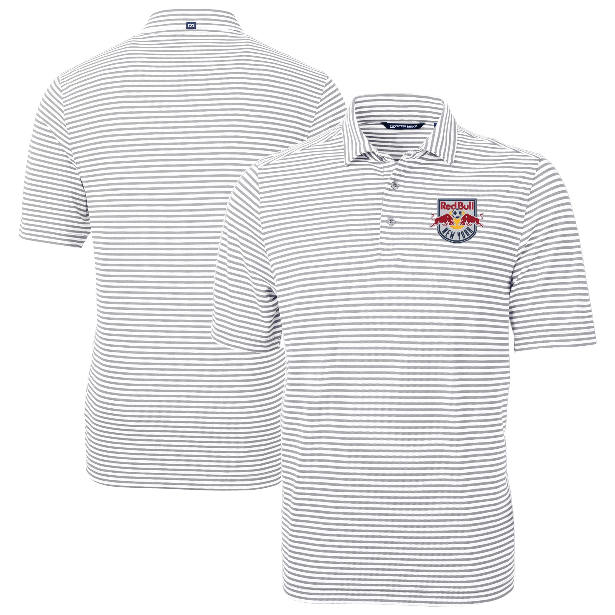 Men’s Cutter & Buck Gray New York Red Bulls Big & Tall Virtue Eco Pique Stripe Recycled Polo Men’s Cutter & Buck Gray New York Red Bulls Big & Tall Virtue Eco Pique Stripe Recycled Polo