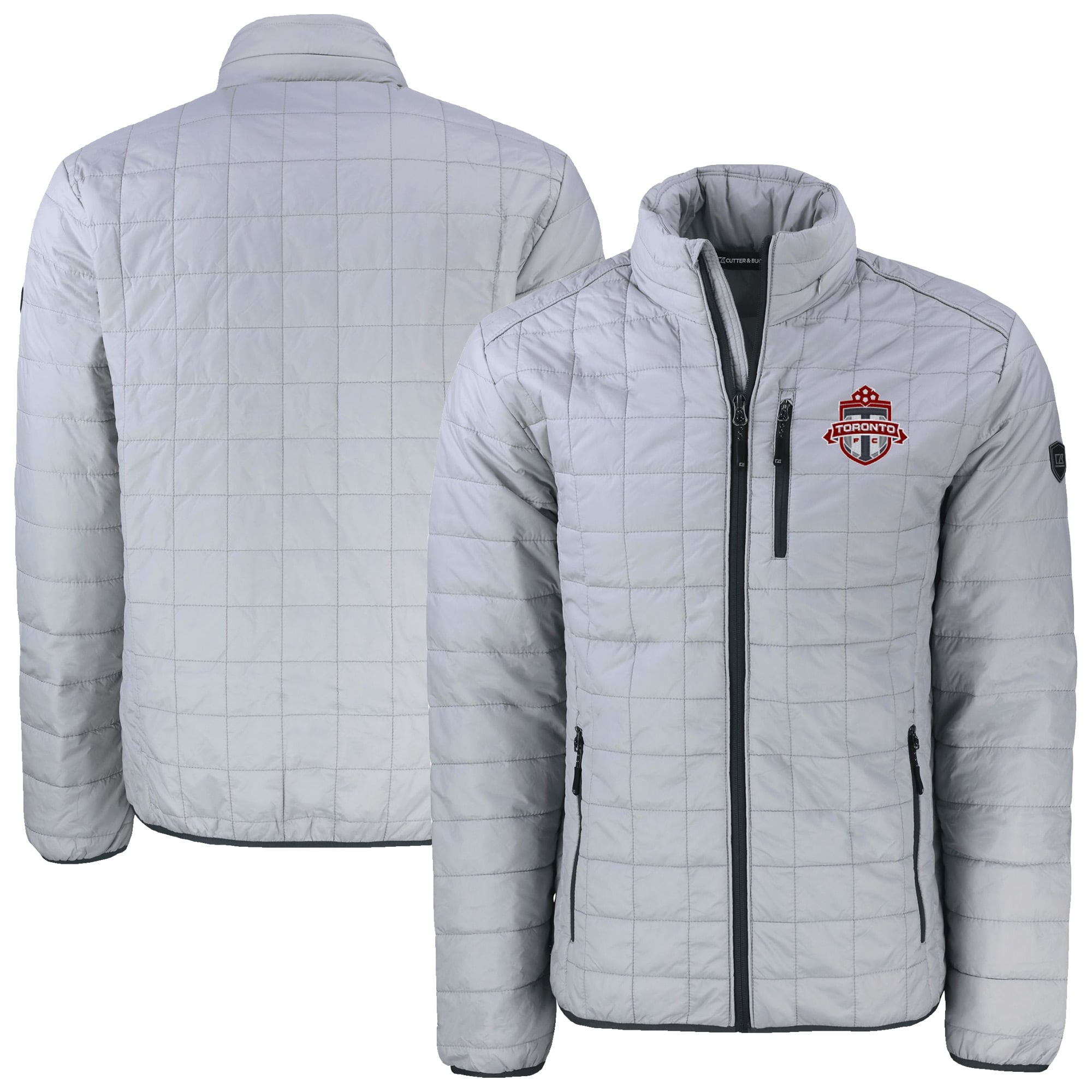 Men's Cutter & Buck Gray Toronto FC Big & Tall Rainier PrimaLoft Eco Insulated Full-Zip Puffer Jacket