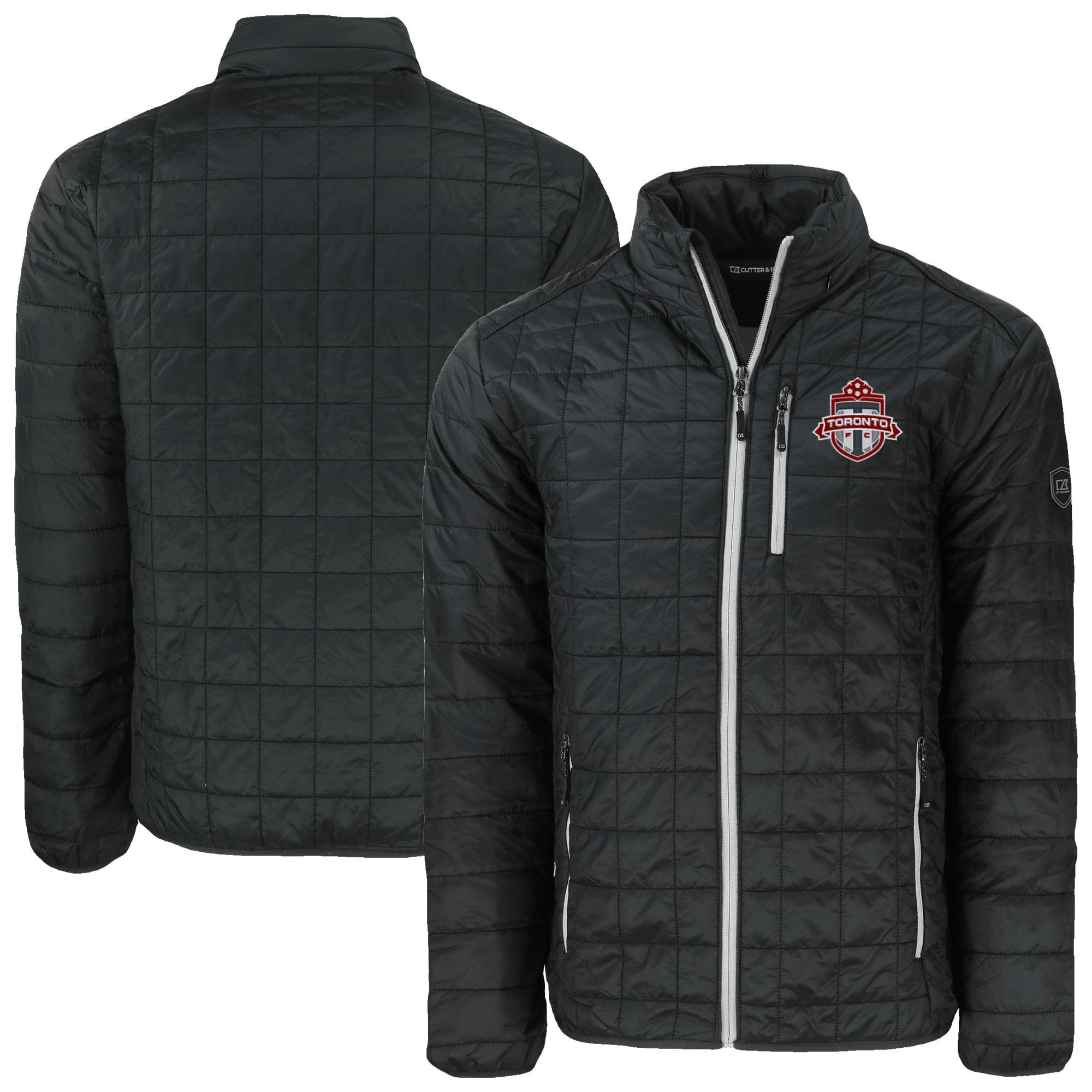 Men's Cutter & Buck Black Toronto FC Big & Tall Rainier PrimaLoft Eco Insulated Full-Zip Puffer Jacket