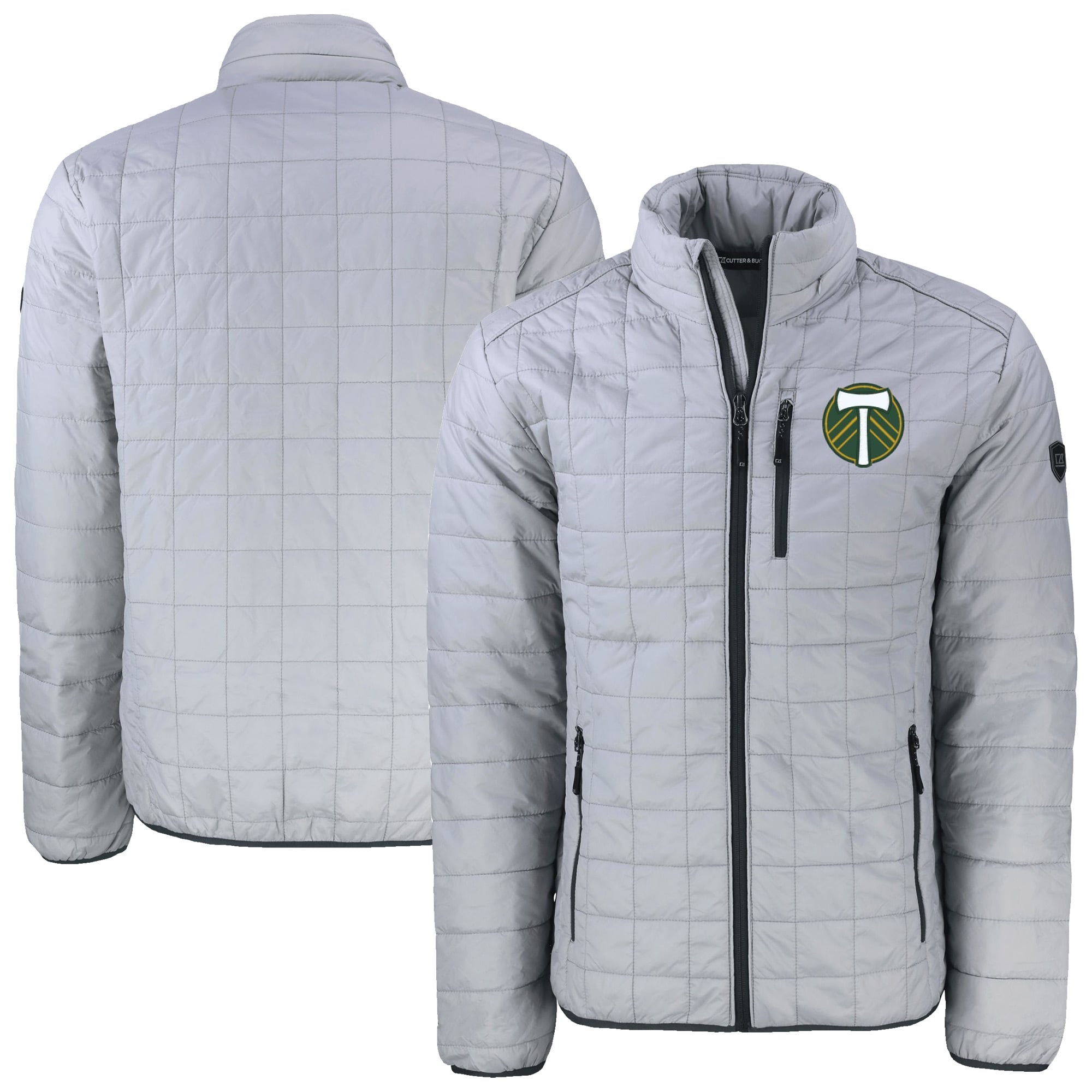 Men's Cutter & Buck Gray Portland Timbers Big & Tall Rainier PrimaLoft Eco Insulated Full-Zip Puffer Jacket