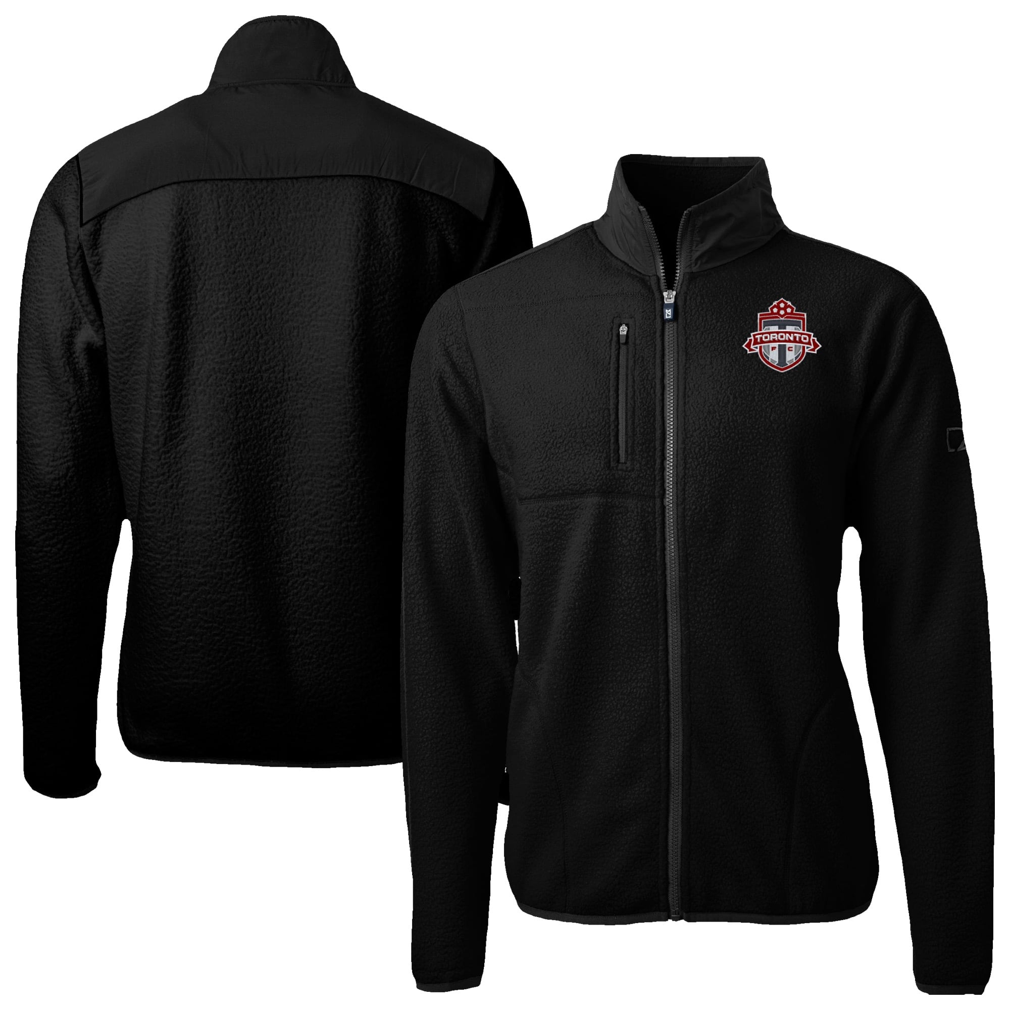 Men's Cutter & Buck Black Toronto FC Big & Tall Cascade Eco Sherpa Fleece Full-Zip Jacket