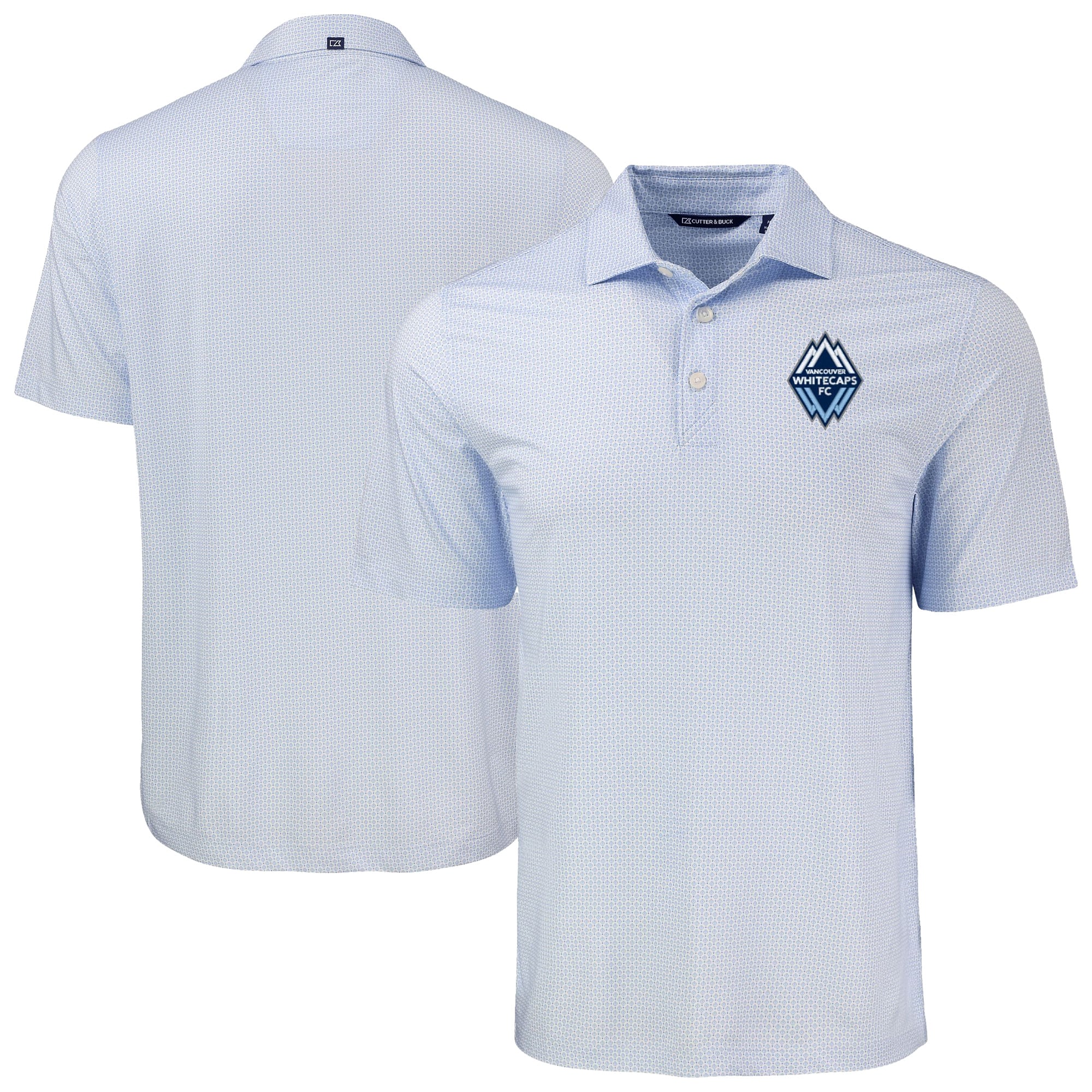 Men's Cutter & Buck Powder Blue Vancouver Whitecaps FC Big & Tall Pike Eco Diamond Dot Print Recycled Polo