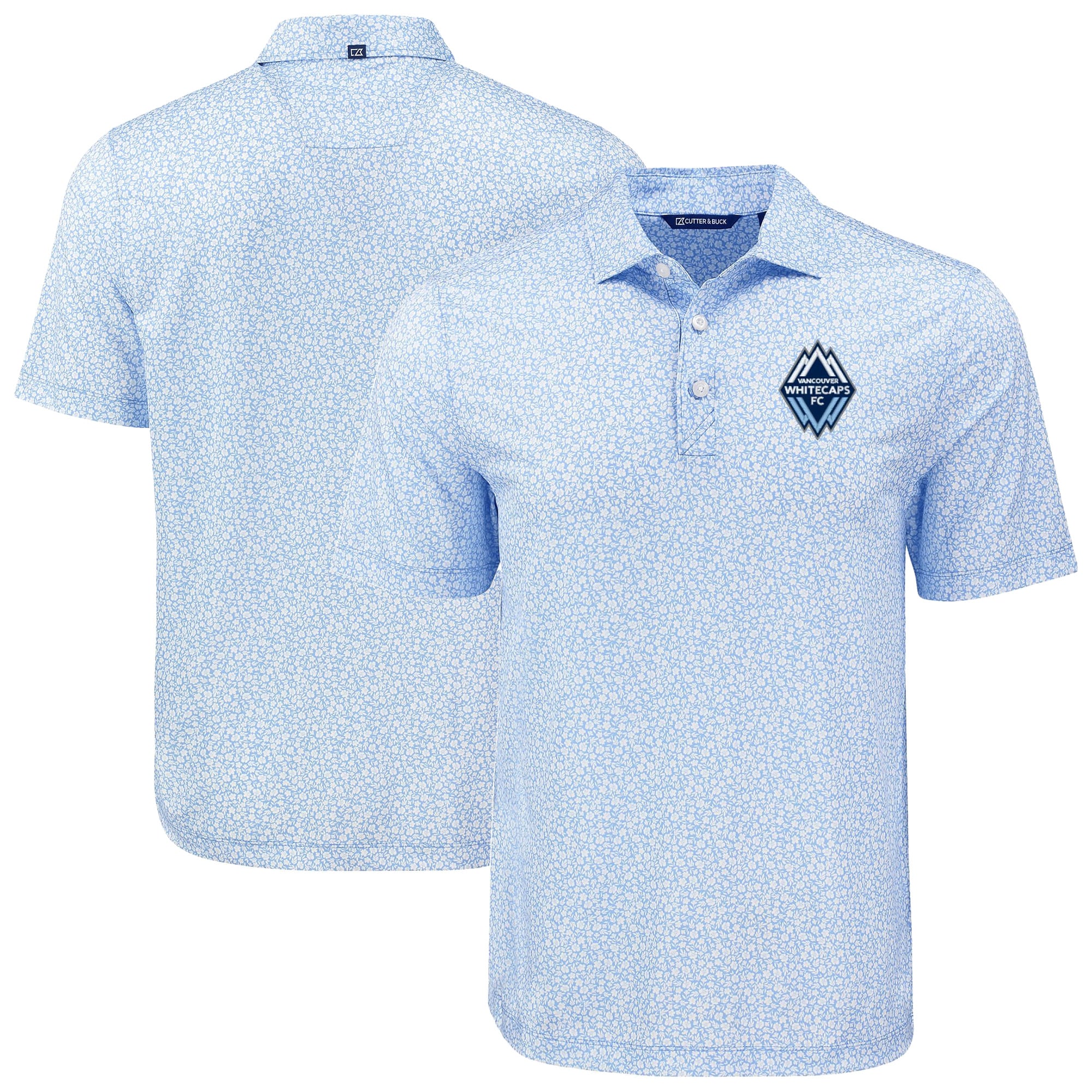 Men's Cutter & Buck Powder Blue Vancouver Whitecaps FC Big & Tall Pike Eco Flora Print Recycled Polo