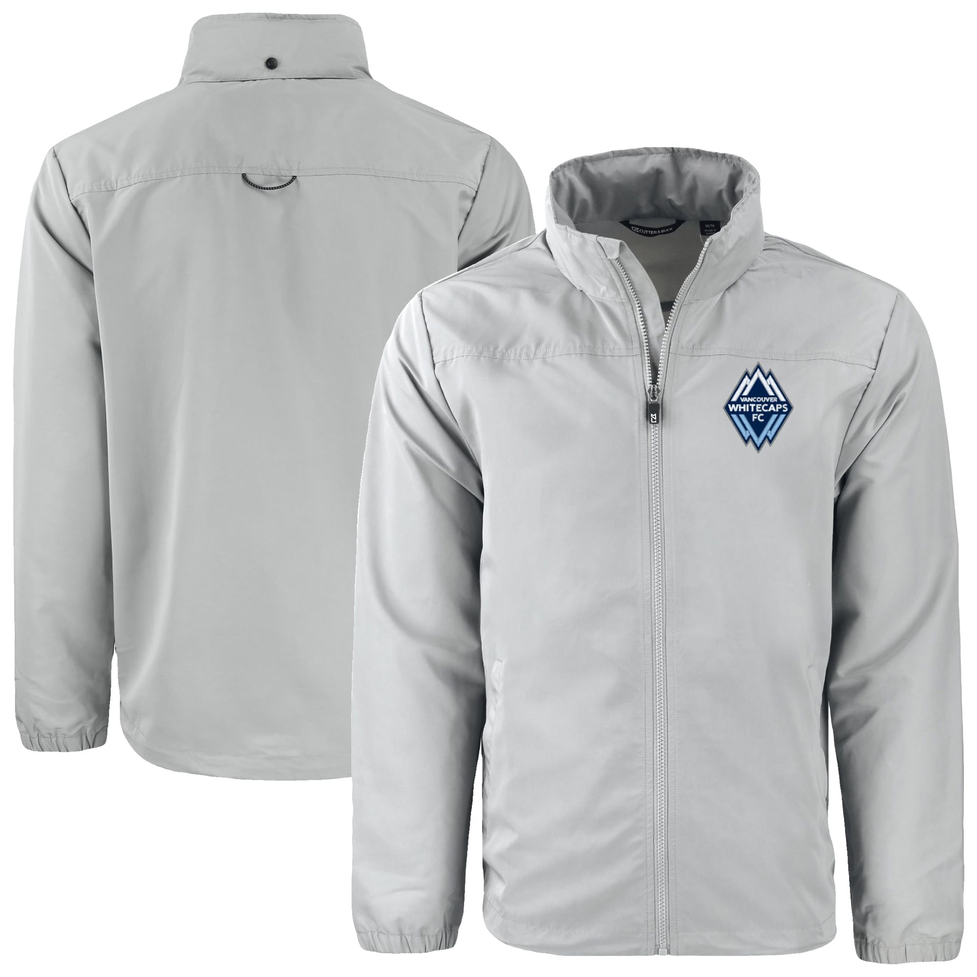 Men's Cutter & Buck Gray Vancouver Whitecaps FC Big & Tall Charter Eco Knit Recycled Full-Zip Jacket
