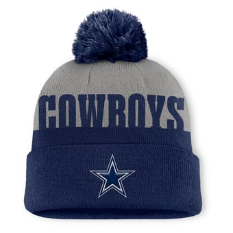 Men's Fanatics  Navy Dallas Cowboys Punter Cuffed Knit Hat with Pom