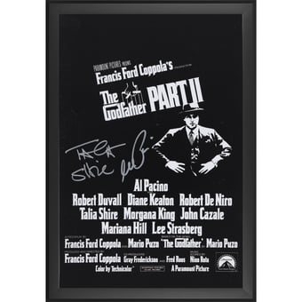 Al Pacino & Talia Shire The Godfather Part II Autographed Framed 11" x 17" Movie Poster