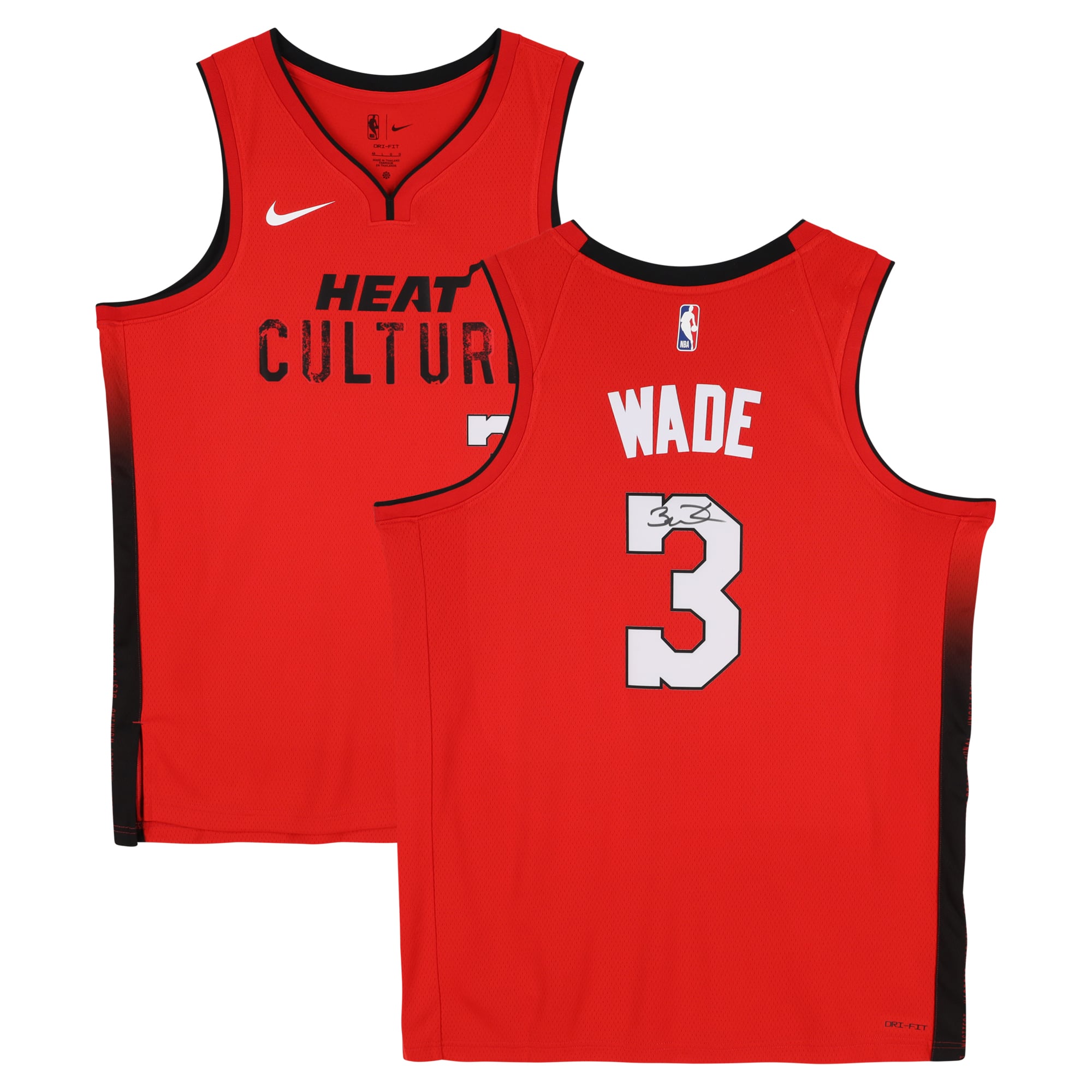 Camiseta Swingman autografiada de Dwyane Wade Miami Heat, edición City 2024-25, color rojo